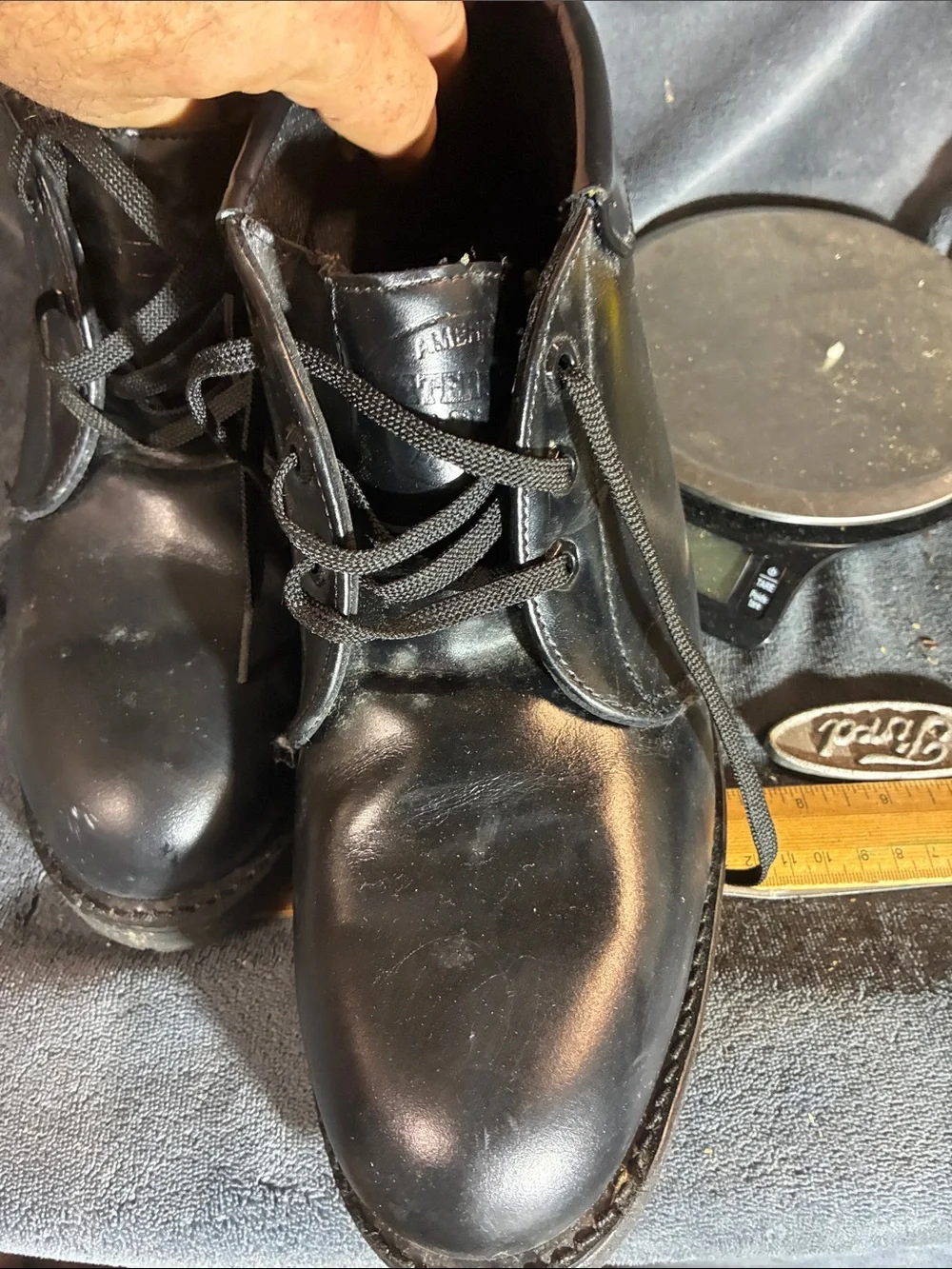 Vtg American Footwear A1491 Black Leather Work Chukka Boots Mens 10.5 M USA